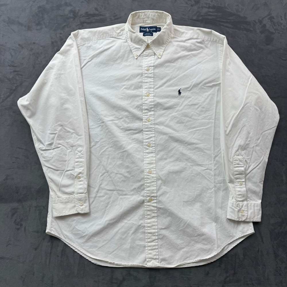 Ralph Lauren Blake Shirt Mens L White Cotton Button Down Long Sleeve Pony Logo